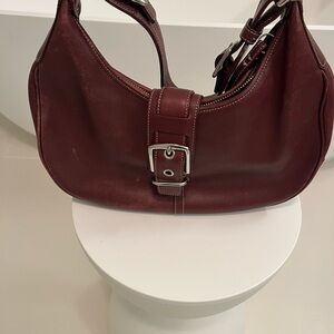 Coach Burgundy Leather Hobo Bag